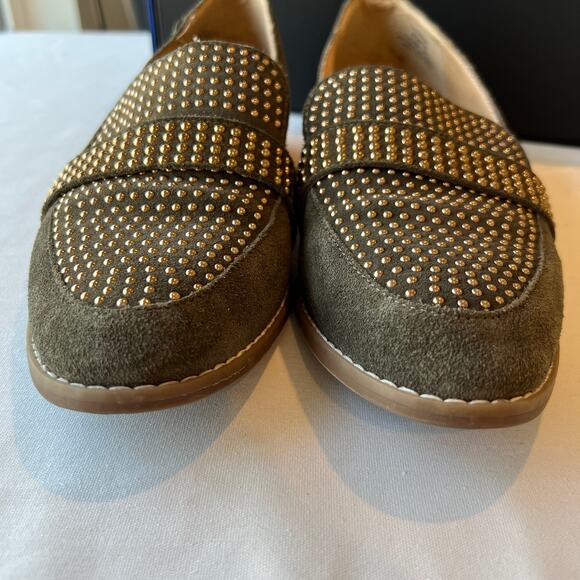 CROWN VINTAGE Lorina - Women's Suede Studded Loafers - Olive Green | Size 8.5 - Picture 3 of 9